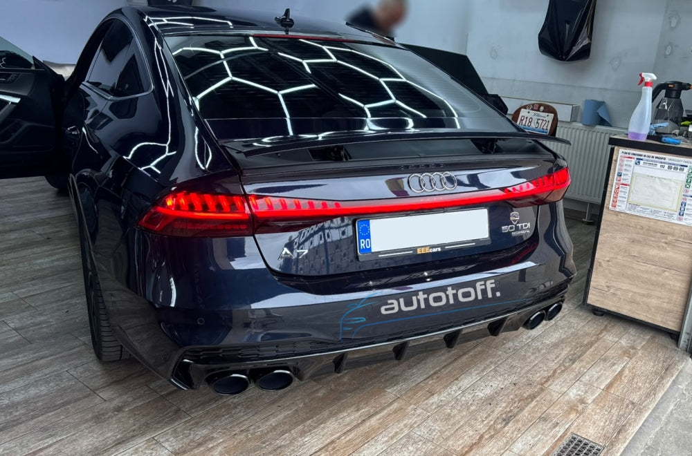 Difuzor bara spate compatibil Audi A7 C8 Sportback (2018+) S7 Black Design