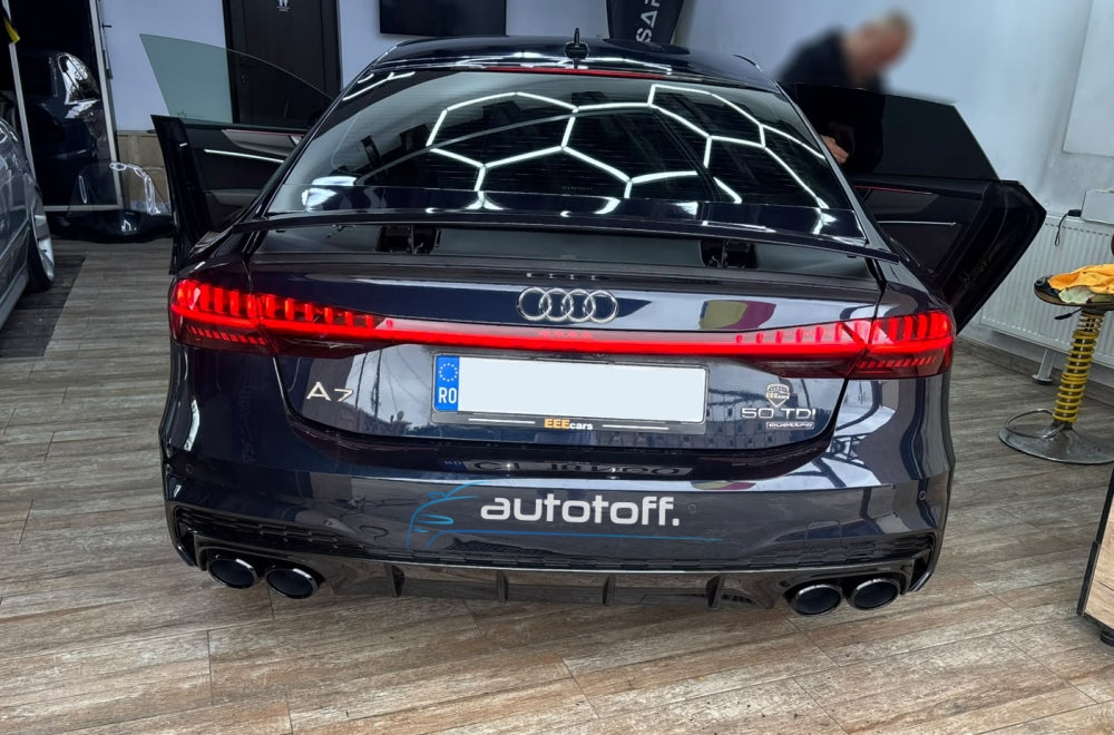 Difuzor bara spate compatibil Audi A7 C8 Sportback (2018+) S7 Black Design