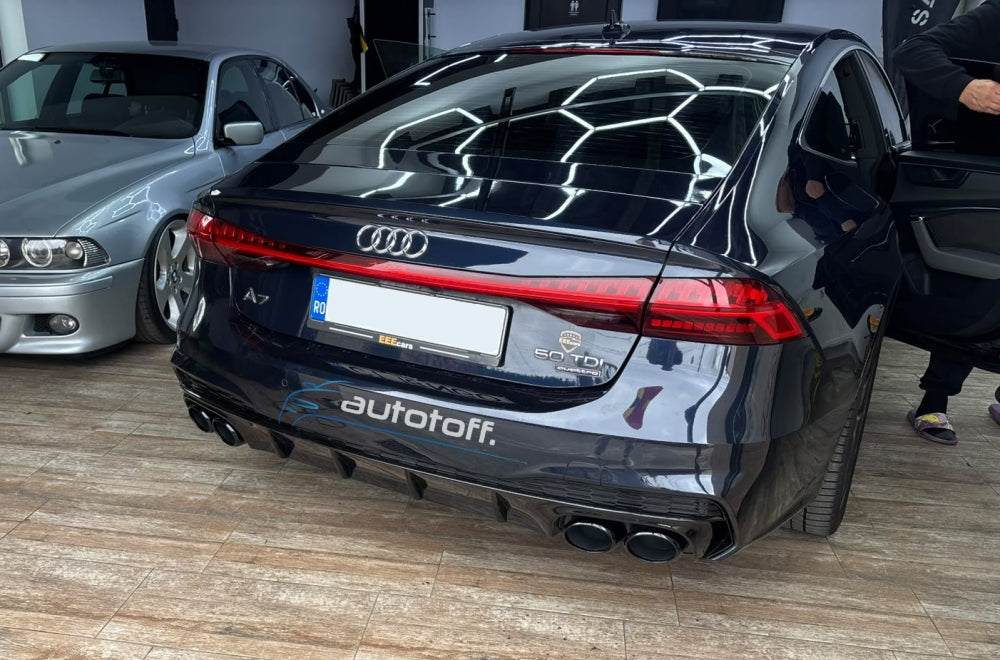 Difuzor bara spate compatibil Audi A7 C8 Sportback (2018+) S7 Black Design
