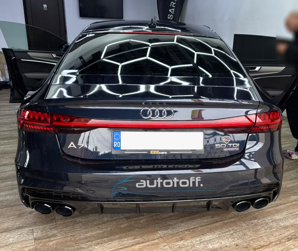 Difuzor bara spate compatibil Audi A7 C8 Sportback (2018+) S7 Black Design