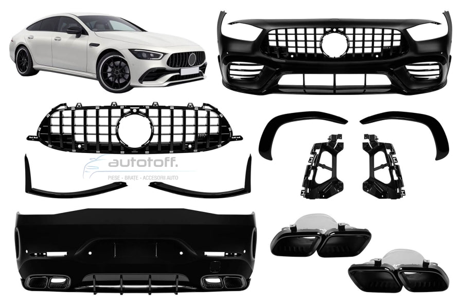 Pachet exterior compatibil cu Mercedes GT X290 (2019+) GT63 Black Design 4 Usi