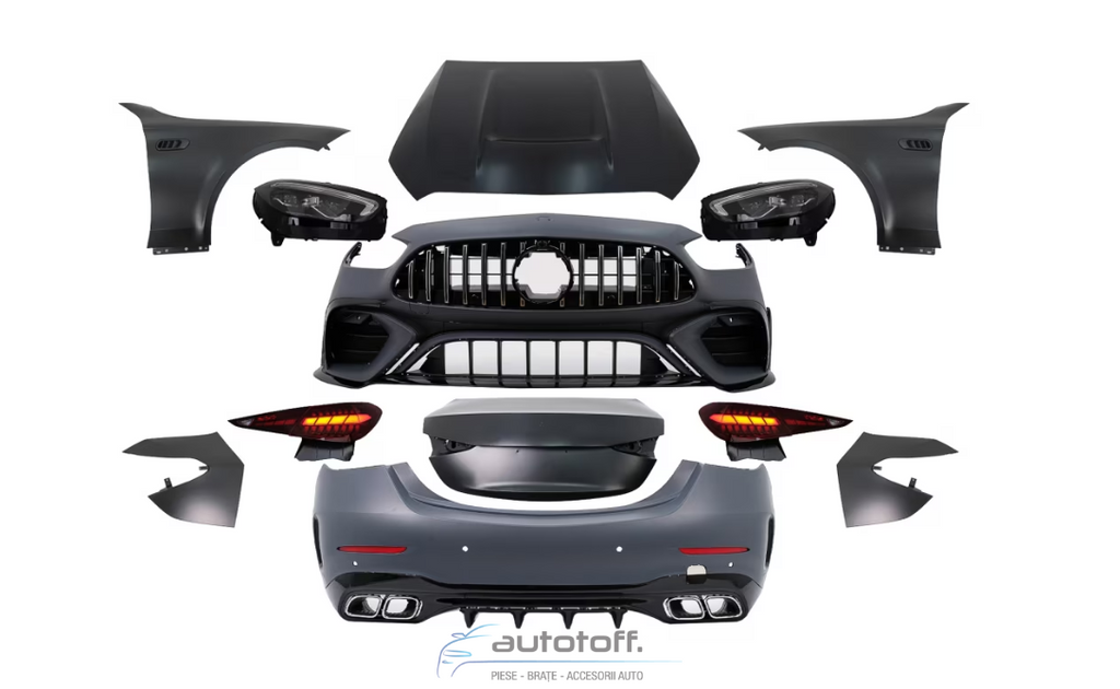 Pachet exterior compatibil cu Mercedes C-Class W205 (2018-2022) Conversie la W206 C63 Design