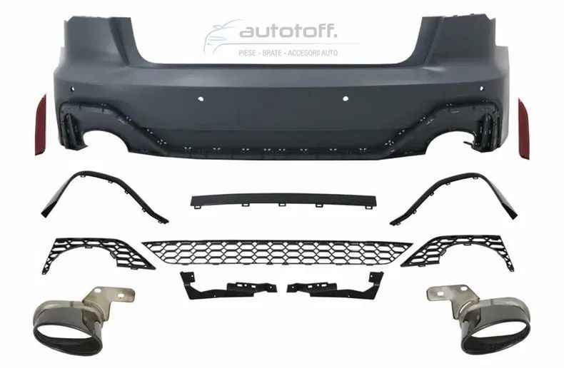 Bara Spate cu ornamente evacuare compatibil cu Audi A6 C8 4K Sedan (2018-Up) RS Design