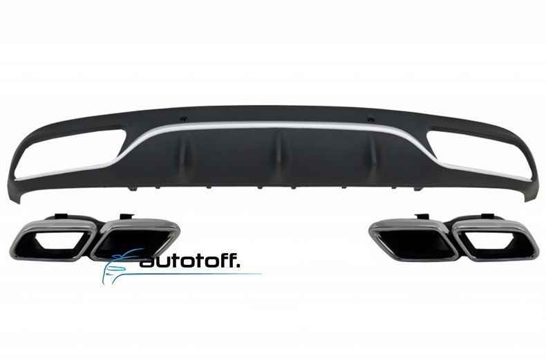Difuzor bara spate compatibil cu Mercedes C205 Coupe A205 Cabrio C-Class (15-18) Chrome C63 AMG