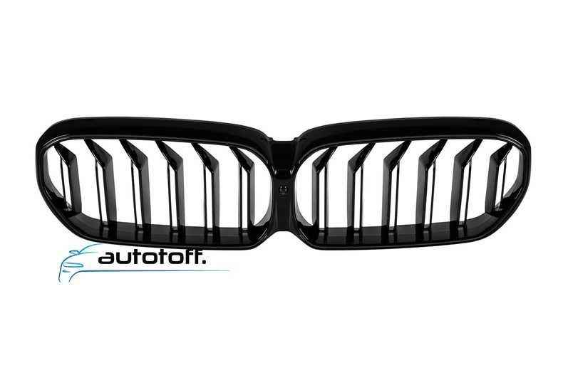 Grila dubla iluminata compatibila cu BMW G30 G31 Facelift (20-23) Negru lucios cu LED