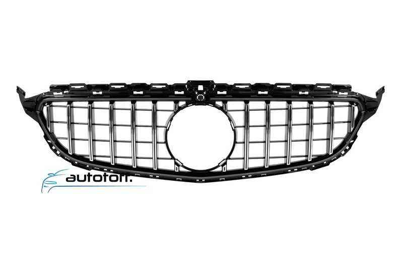 Grila centrala iluminata compatibila cu Mercedes C-Class W205 C205 S205 (14-21) GT Crom cu LED