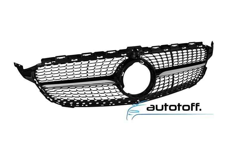 Grila Mercedes C-Class W205 S205 C205 A205 compatibila cu Facelift (18-20) model cu camera Diamond