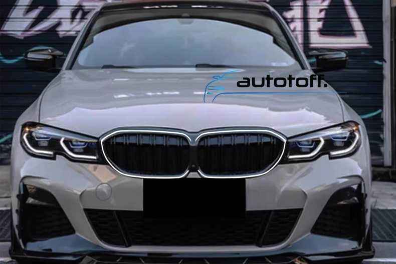 Grila dubla iluminata compatibila cu BMW Seria 3 G20 G21 (19-22) Negru lucios cu LED
