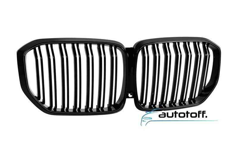 Grila dubla iluminata compatibila cu BMW X5 G05 (19-22) Negru lucios cu LED