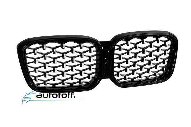 Grila compatibila cu BMW X3 G01 LCI X4 G02 LCI (22-24) Negru lucios si silver cu LED