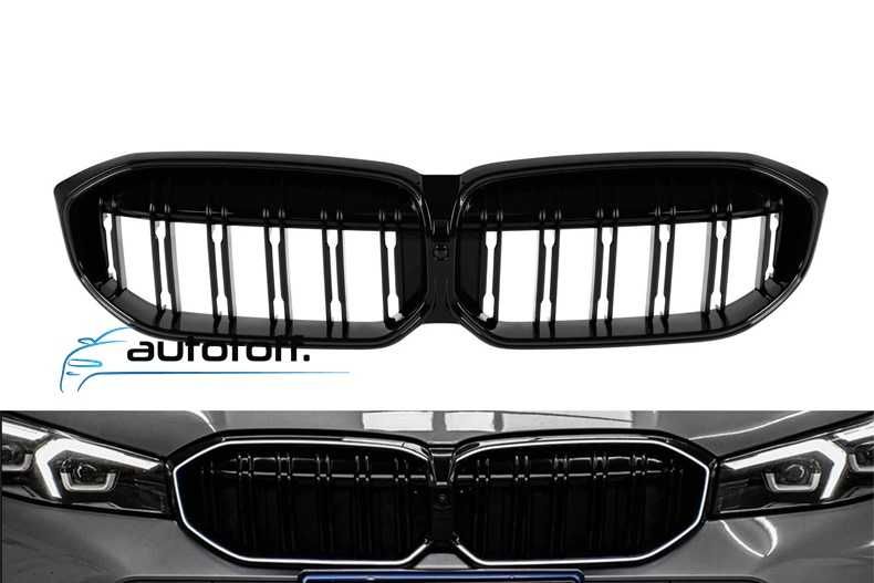 Grila dubla iluminata compatibila cu BMW G20 G21 Facelift (2023+) Negru lucios cu LED