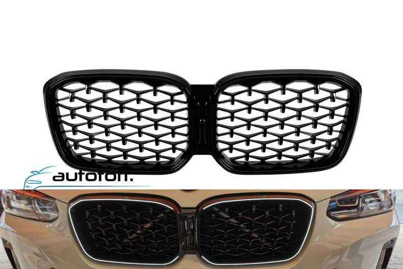 Grila compatibila cu BMW X3 G01 LCI X4 G02 LCI (22-24) Negru lucios cu LED