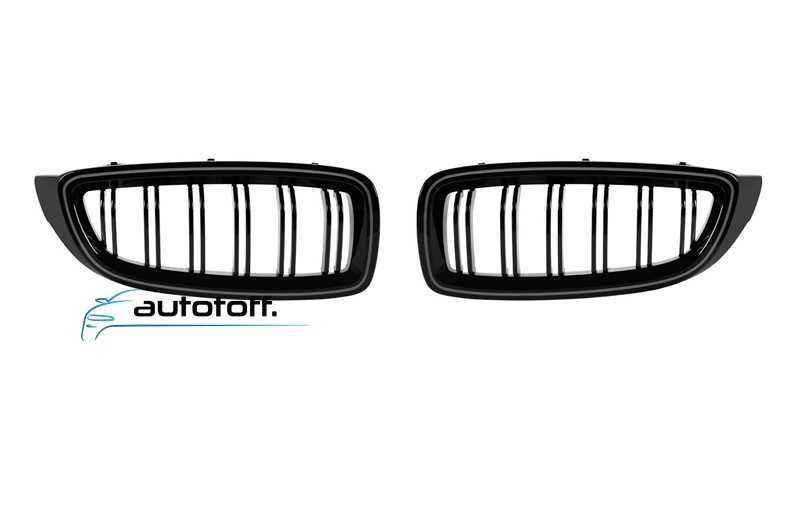 Grile duble iluminate compatibile cu BMW Seria 4 F32 F33 F36 (13-20) Negru lucios cu LED