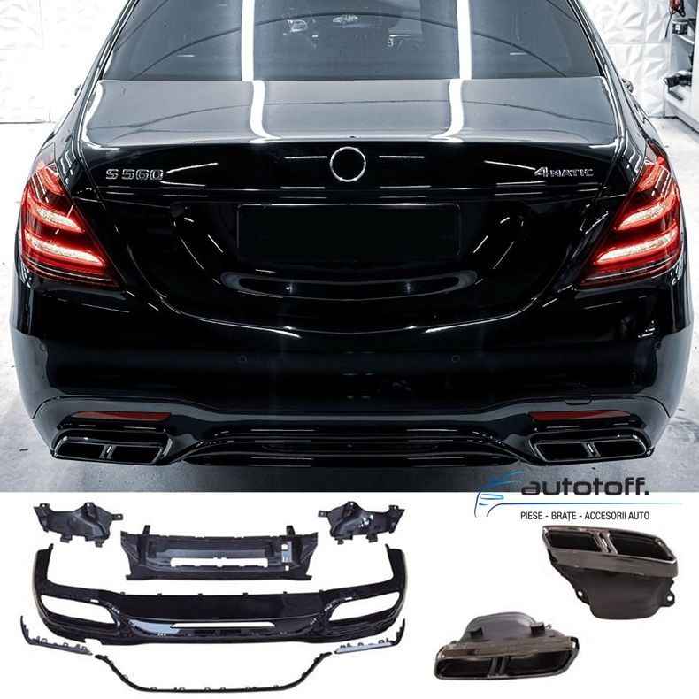 Difuzor W222 S-Class Facelift compatibil cu Mercedes (17-20) S65 Black Design