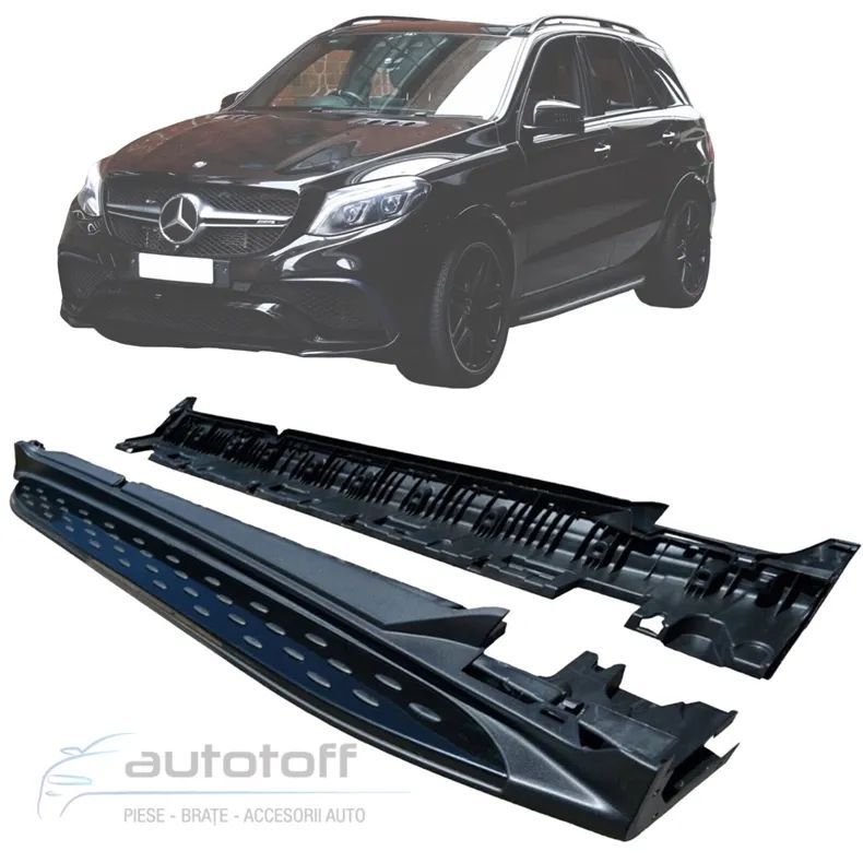 Praguri laterale Mercedes ML W166 GLE W166 (11-18) din aluminiu BLACK DESIGN