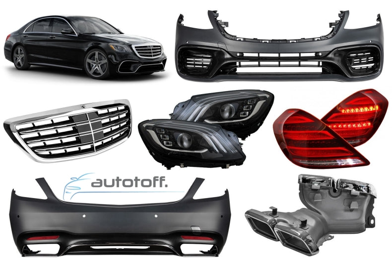 Pachet exterior compatibil Mercedes S-Class W222 (2013+) Conversie (2017+) Facelift S63 Design